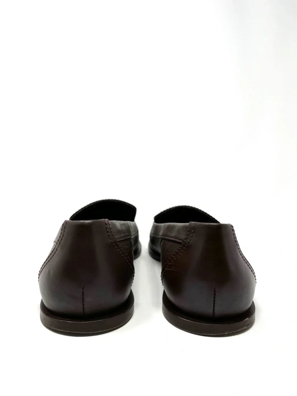 Chanel 2023 Brown Leather Gold Interlocking CC Logo Loafers Flats Shoes 37.5
